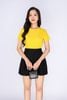 FAT3386 - Áo thun dạo phố vải cotton dáng suông cổ tròn thân phối hình in trang trí - PANTIO