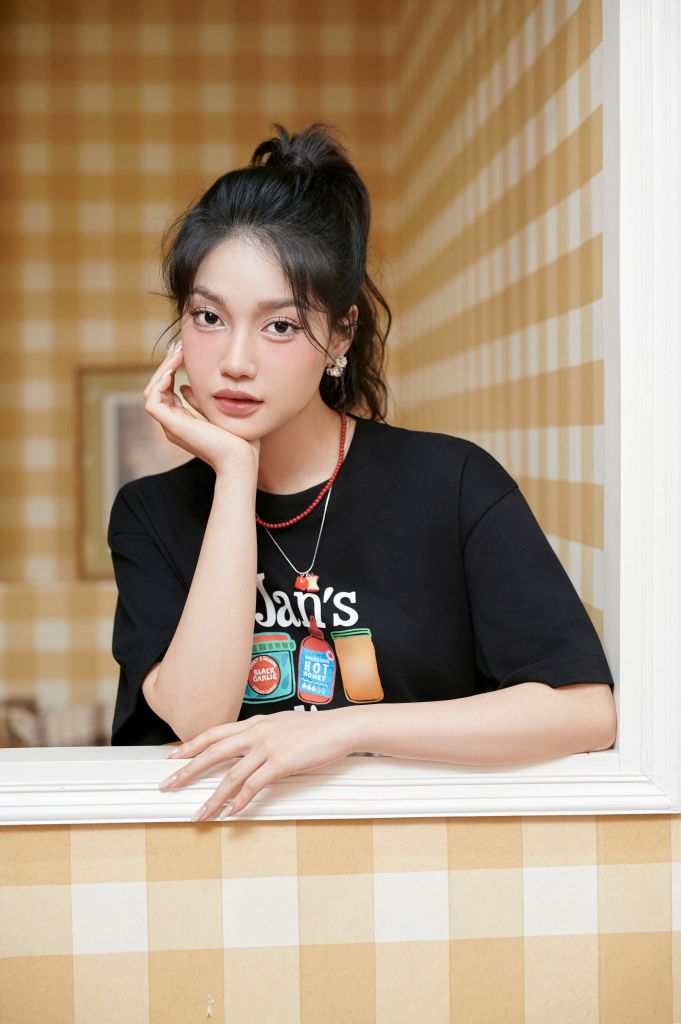 FAT3491 - Áo thun cotton cao cấp dáng suông rộng cổ tròn thân áo in hoạ tiết thời trang - JAN.