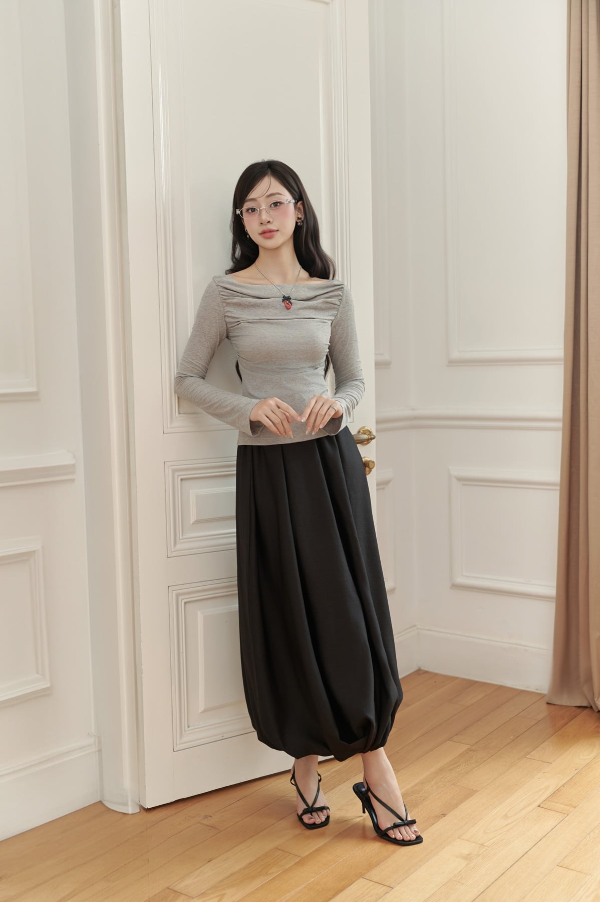 FAT3492 - Áo thun vải len cao cấp dáng ôm cổ thuyền tay dài thời trang - JAN.