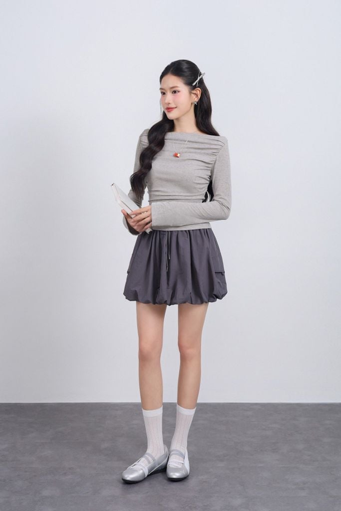 FAT3492 - Áo thun vải len cao cấp dáng ôm cổ thuyền tay dài thời trang - JAN.