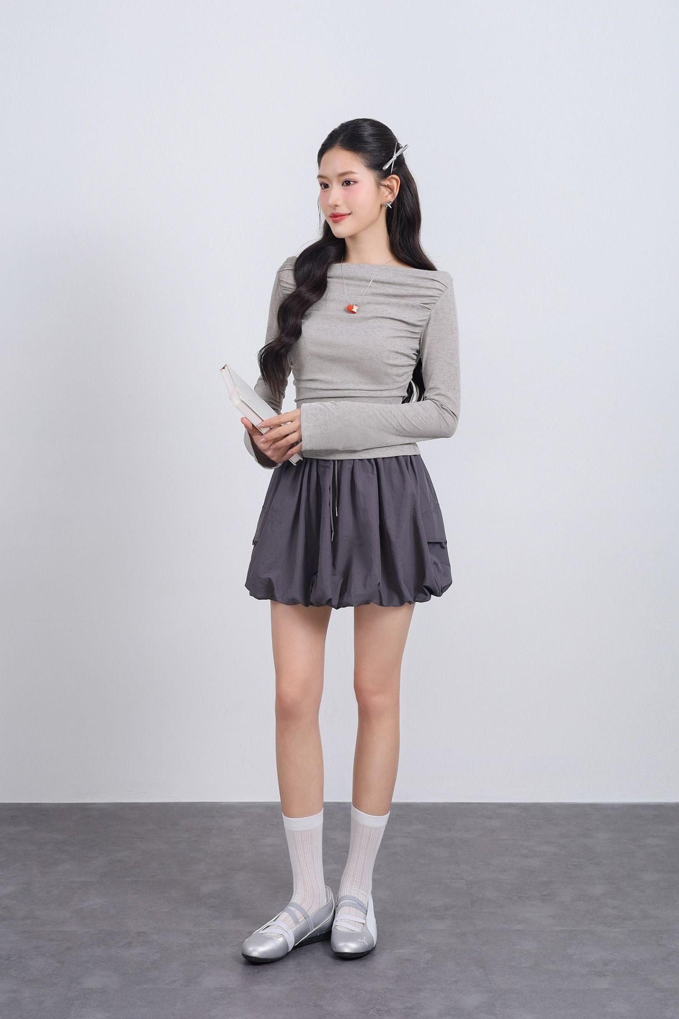 FAT3492 - Áo thun vải len cao cấp dáng ôm cổ thuyền tay dài thời trang - JAN.