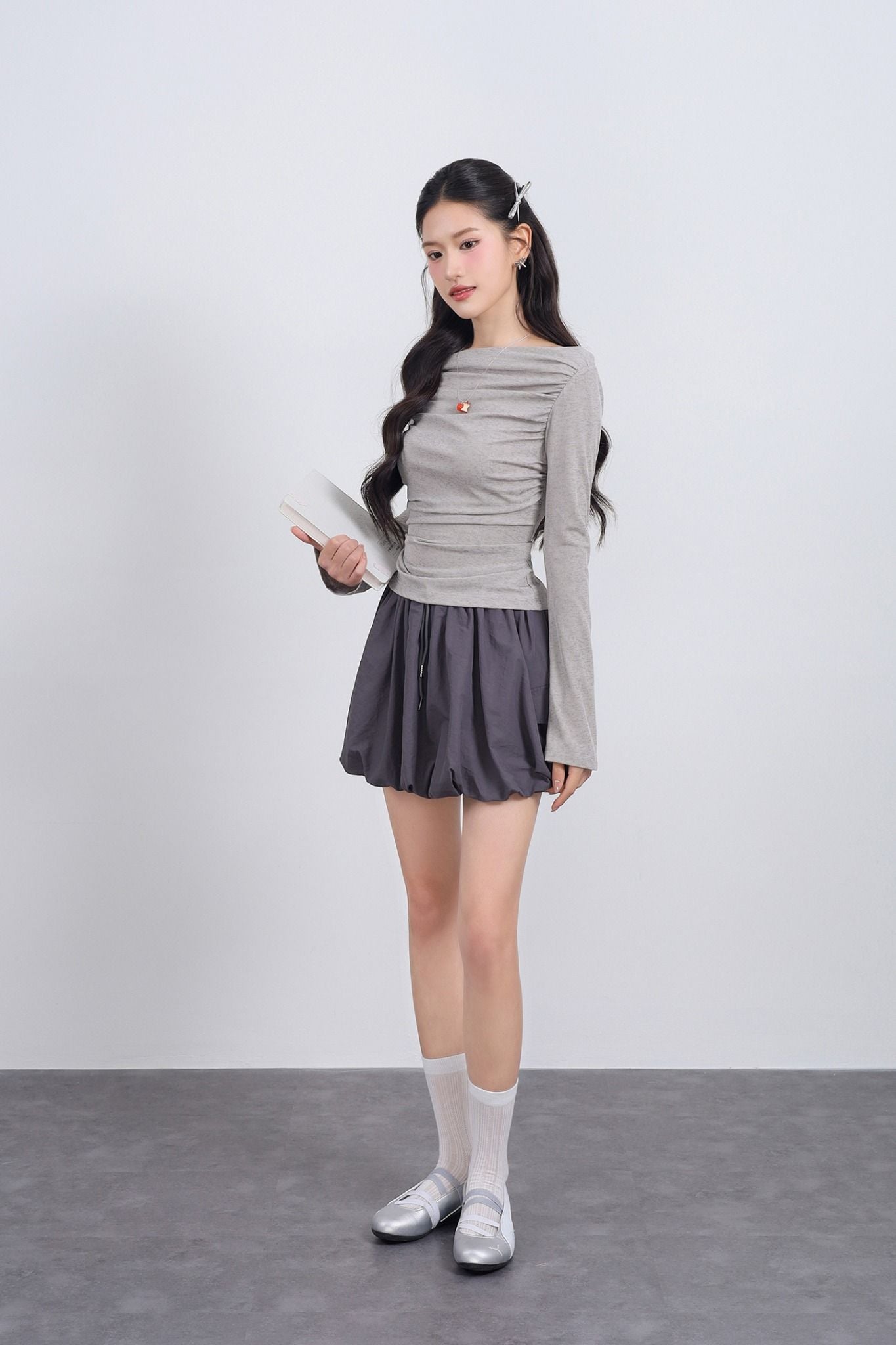 FAT3492 - Áo thun vải len cao cấp dáng ôm cổ thuyền tay dài thời trang - JAN.