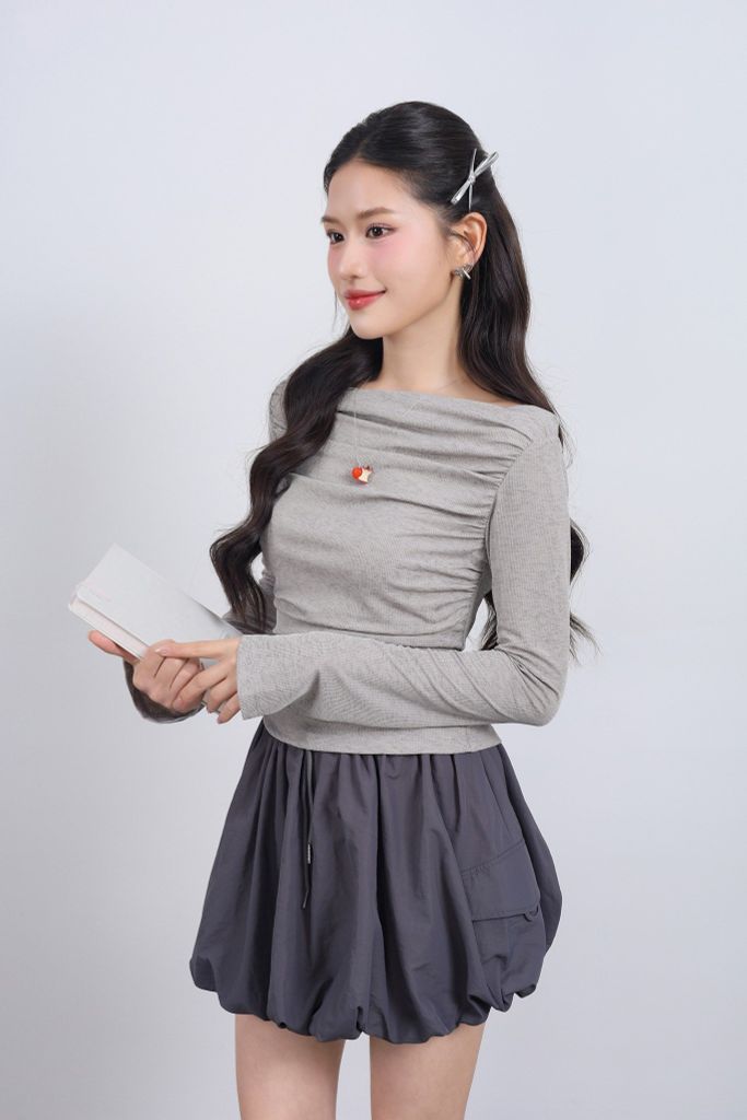 FAT3492 - Áo thun vải len cao cấp dáng ôm cổ thuyền tay dài thời trang - JAN.