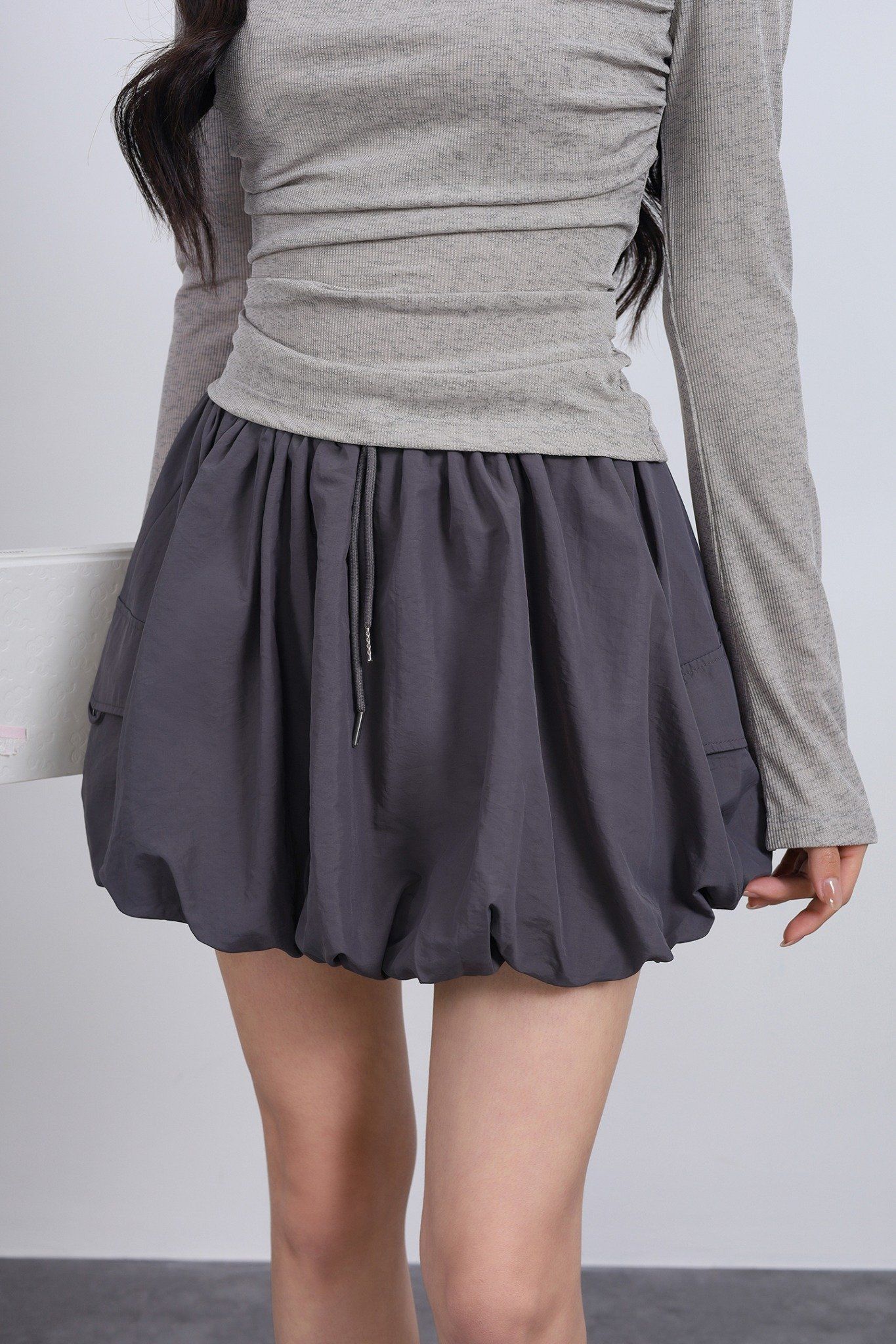 FJN3718 - Chân váy ngắn vải gió dáng bí cạp chun co giãn - JAN.