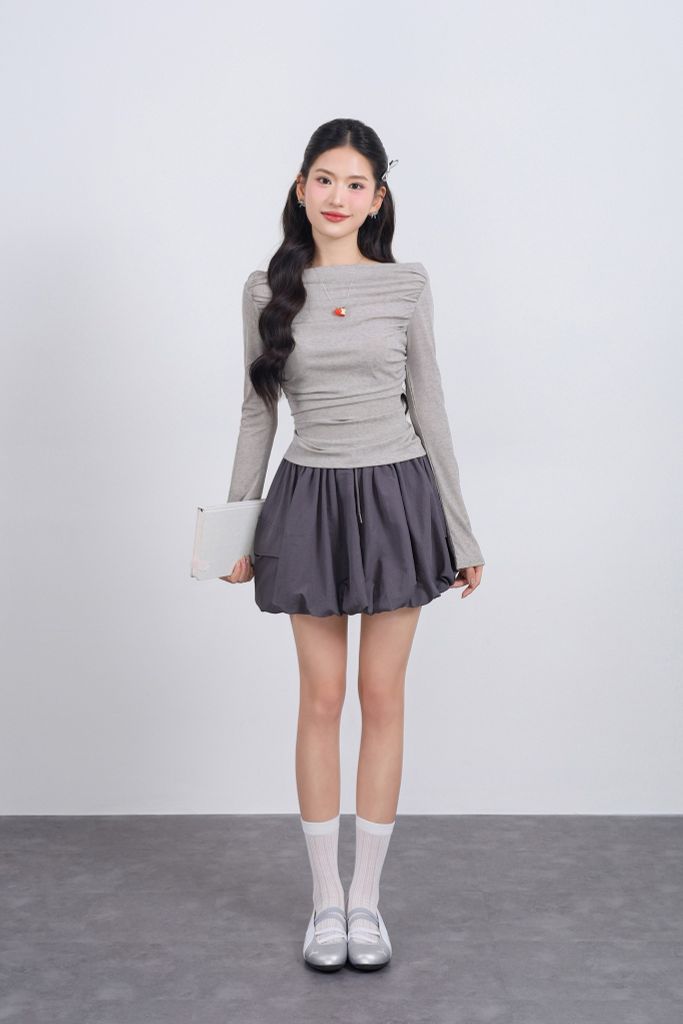 FJN3718 - Chân váy ngắn vải gió dáng bí cạp chun co giãn - JAN.