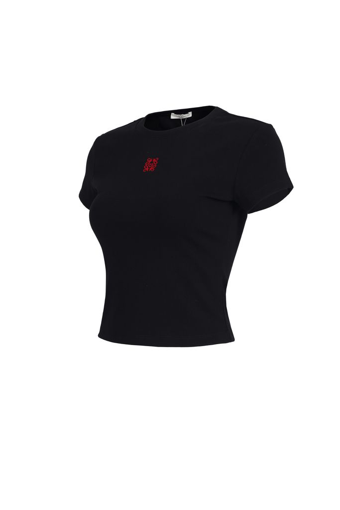 FAT3495 - Áo thun cotton cao cấp dáng ôm cổ tròn ngực áo hoạ tiết thời trang - JAN.