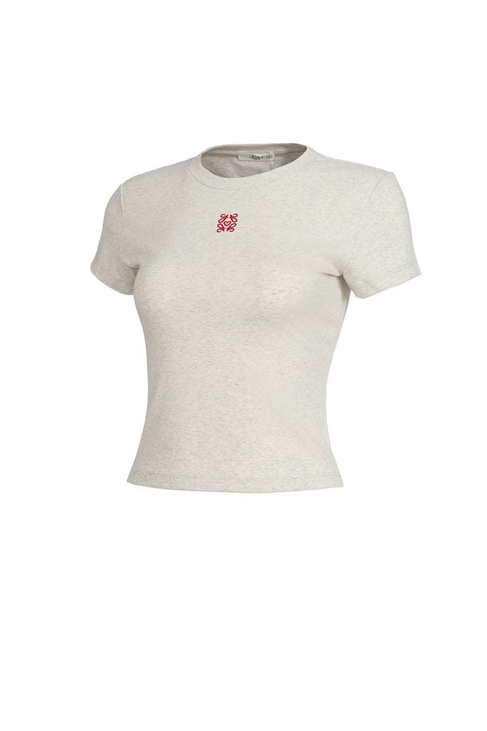 FAT3495 - Áo thun cotton cao cấp dáng ôm cổ tròn ngực áo hoạ tiết thời trang - JAN.