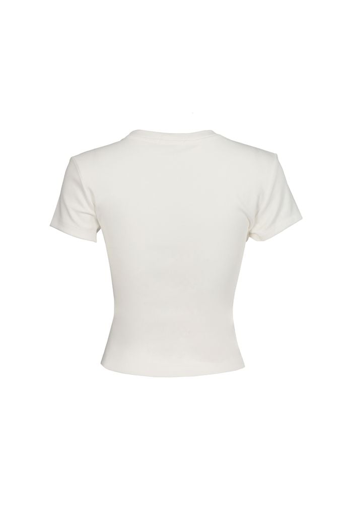 FAT3495 - Áo thun cotton cao cấp dáng ôm cổ tròn ngực áo hoạ tiết thời trang - JAN.