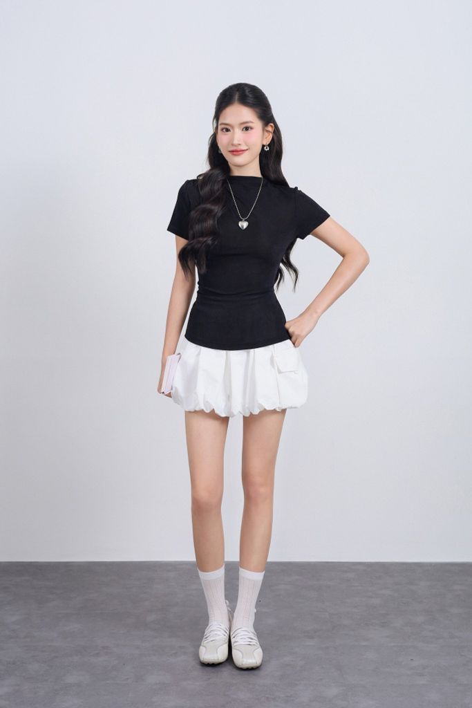 FJN3718 - Chân váy ngắn vải gió dáng bí cạp chun co giãn - JAN.