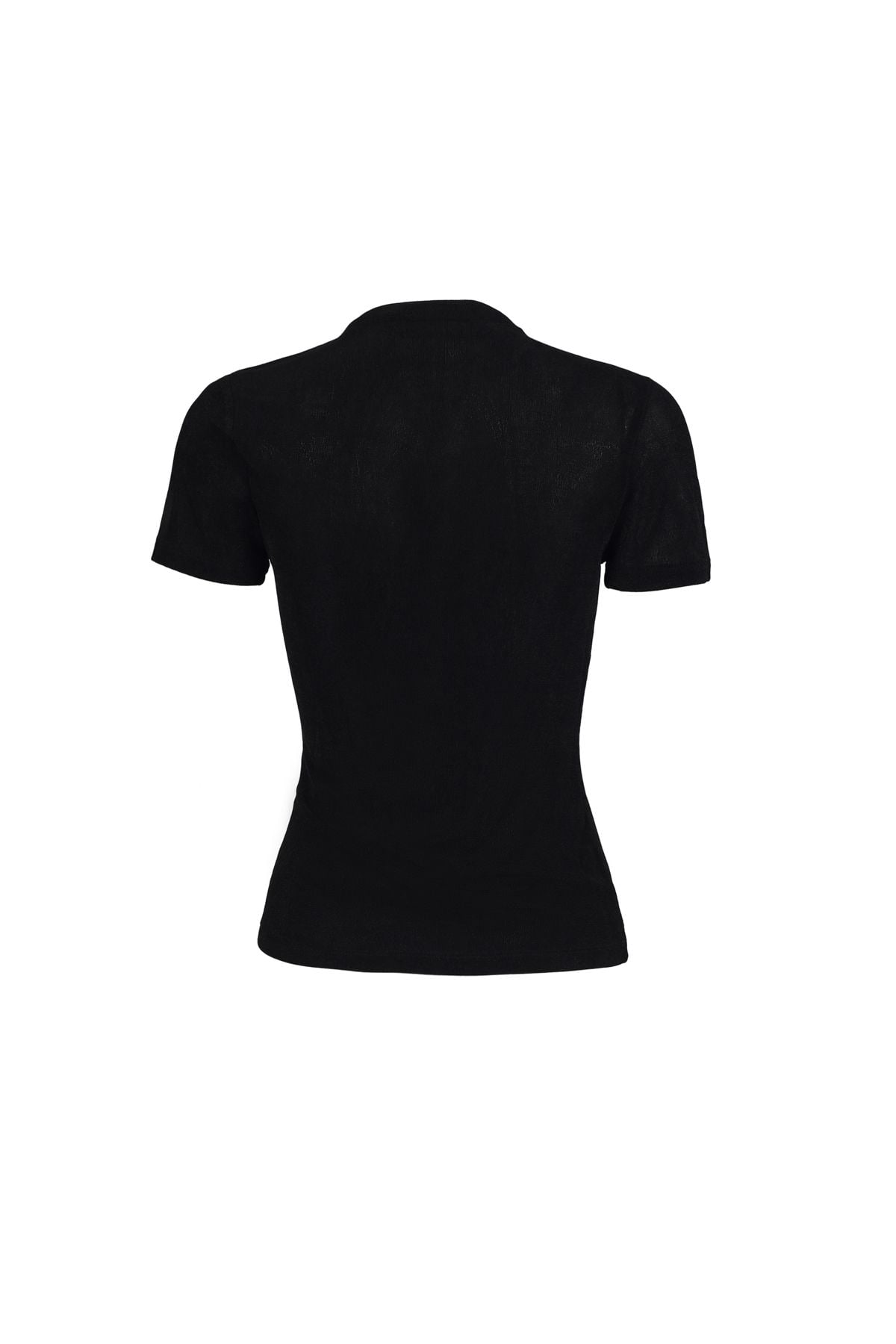 FAT3742 - Áo thun cao cấp vải len co giãn dáng ôm cổ cao vai nhún tạo kiểu - JAN.