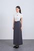 FJD51293 - Chân váy dài vải thô dáng suông cạp phối dây lưng tạo kiểu khoá thân sau - JAN.