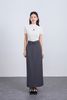 FJD51293 - Chân váy dài vải thô dáng suông cạp phối dây lưng tạo kiểu khoá thân sau - JAN.