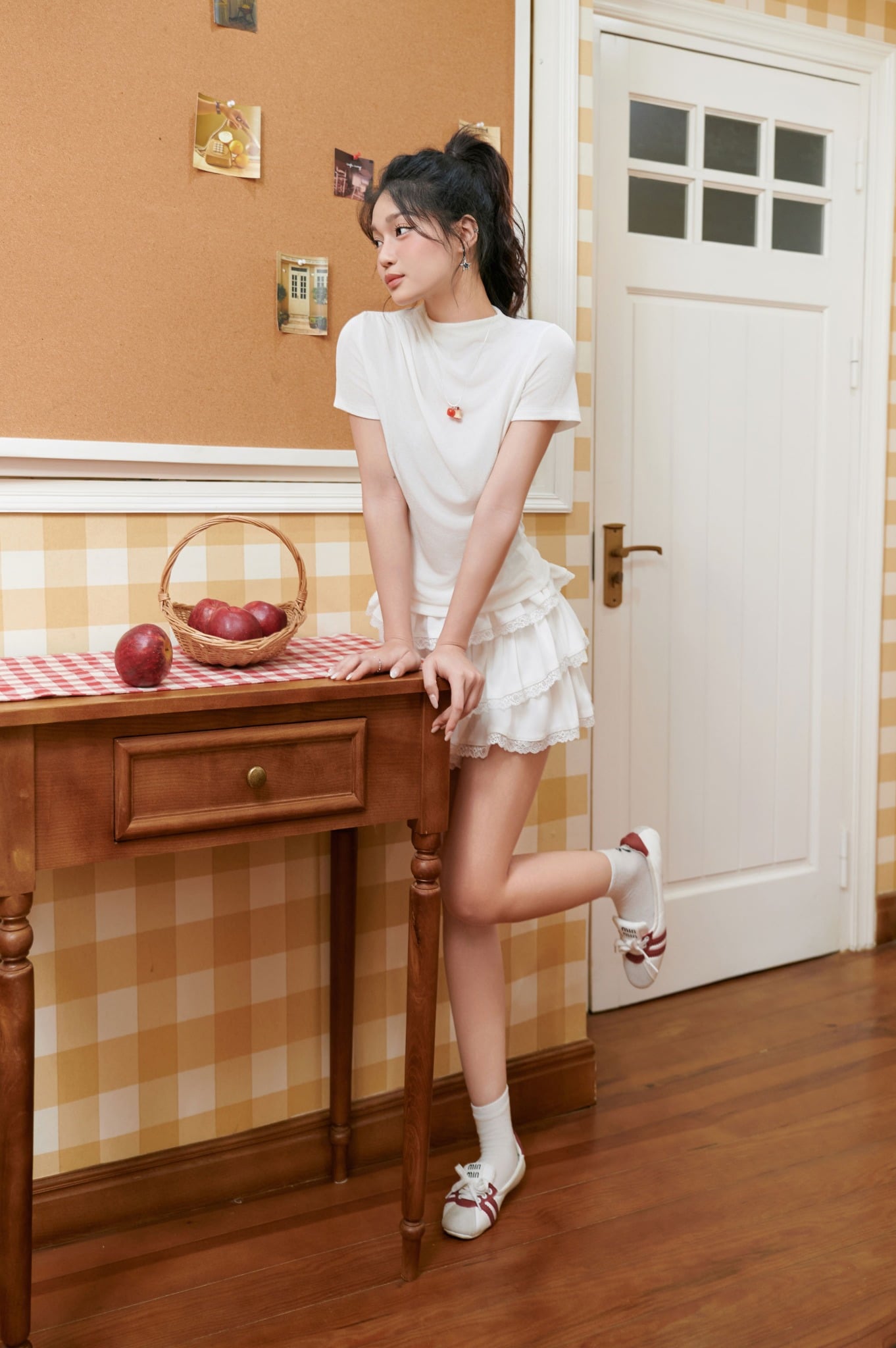 FJN9709 - tylekeo88ax dáng xòe, dún tầng, cạp chun rời, kẹp ren gấu - JAN.