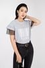 Áo dệt kim chất liệu cotton dáng suông tay phối ren lưới FAT5199 - PANTIO
