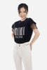 Áo dệt kim chất liệu cotton dáng suông tay phối ren lưới FAT5199 - PANTIO