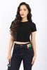 FAT5322 - Áo thun dạo phố vải cotton dáng croptop cổ tròn trần chỉ tạo kiểu - PANTIO