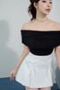 FAT5411 - Áo trễ vai vải len mỏng dáng ôm trễ vai dúm nhiều - JAN.