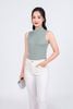 FAT5478 - Áo thun cao cấp vải len nhũ dáng ôm cổ cao không tay - PANTIO