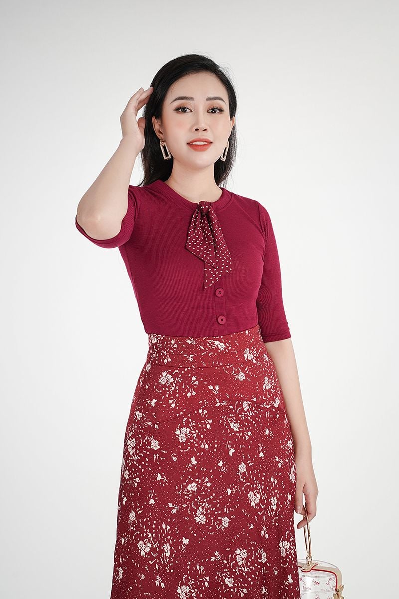 Chân Váy Xòe Lụa 4 Màu  Gillee