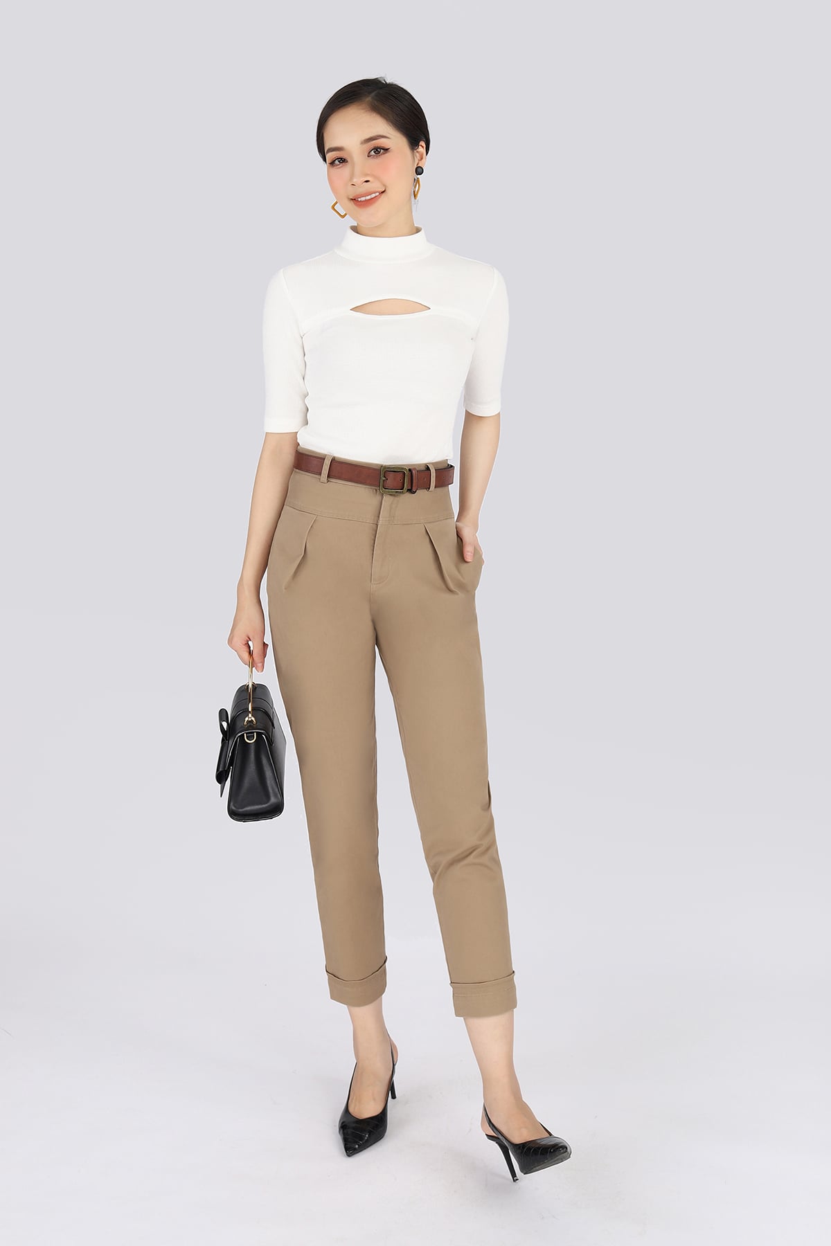 FQD5890 - Quần dài chất liệu kaki bo gấu - PANTIO