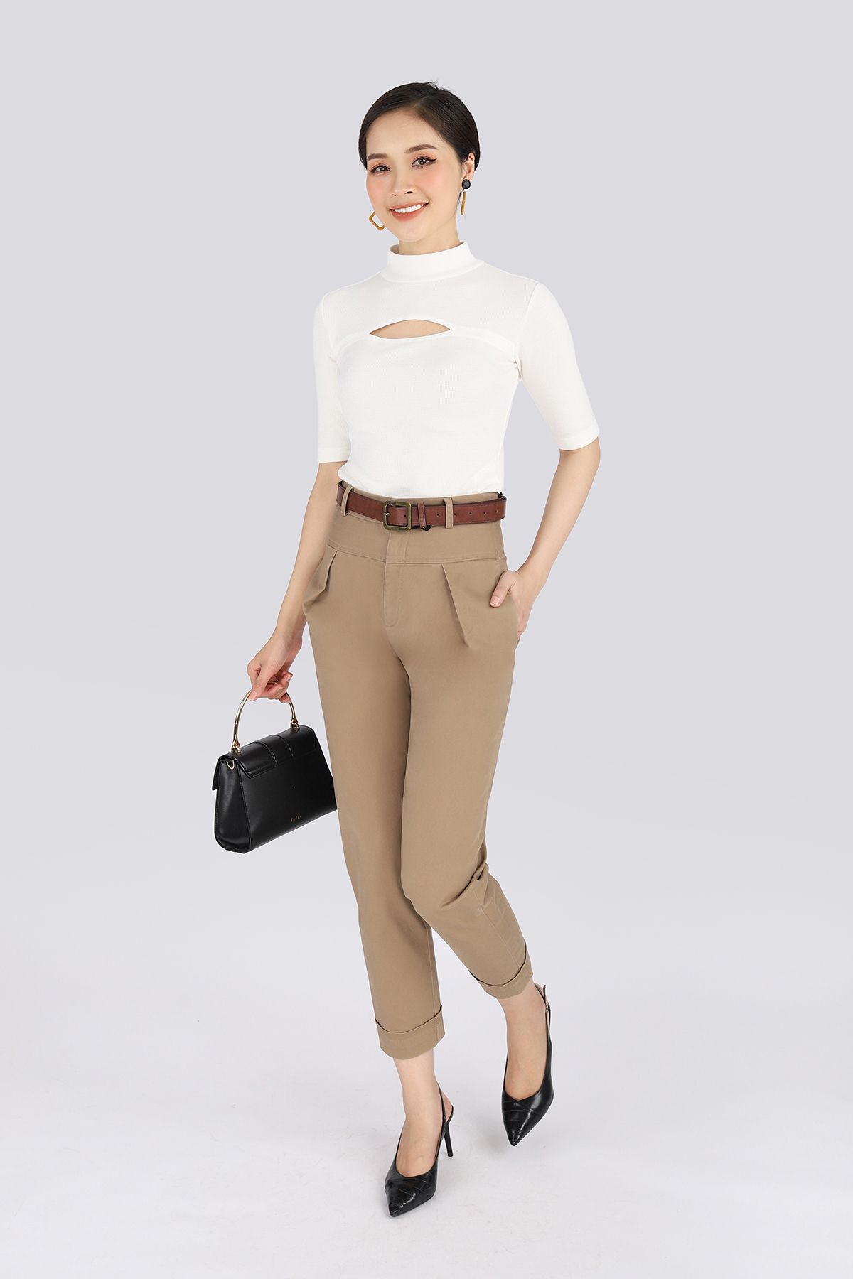 FQD5890 - Quần dài chất liệu kaki bo gấu - PANTIO