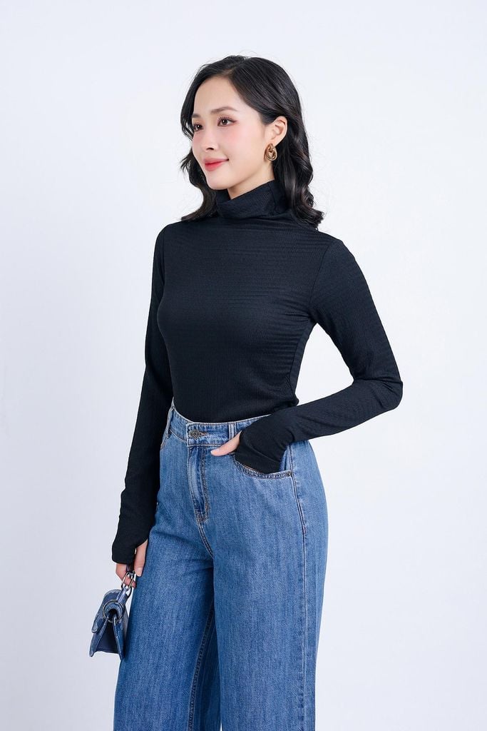 FAT7380 - Áo giữ nhiệt cao cấp vải thô chun dáng ôm cổ lọ dài tay - PANTIO