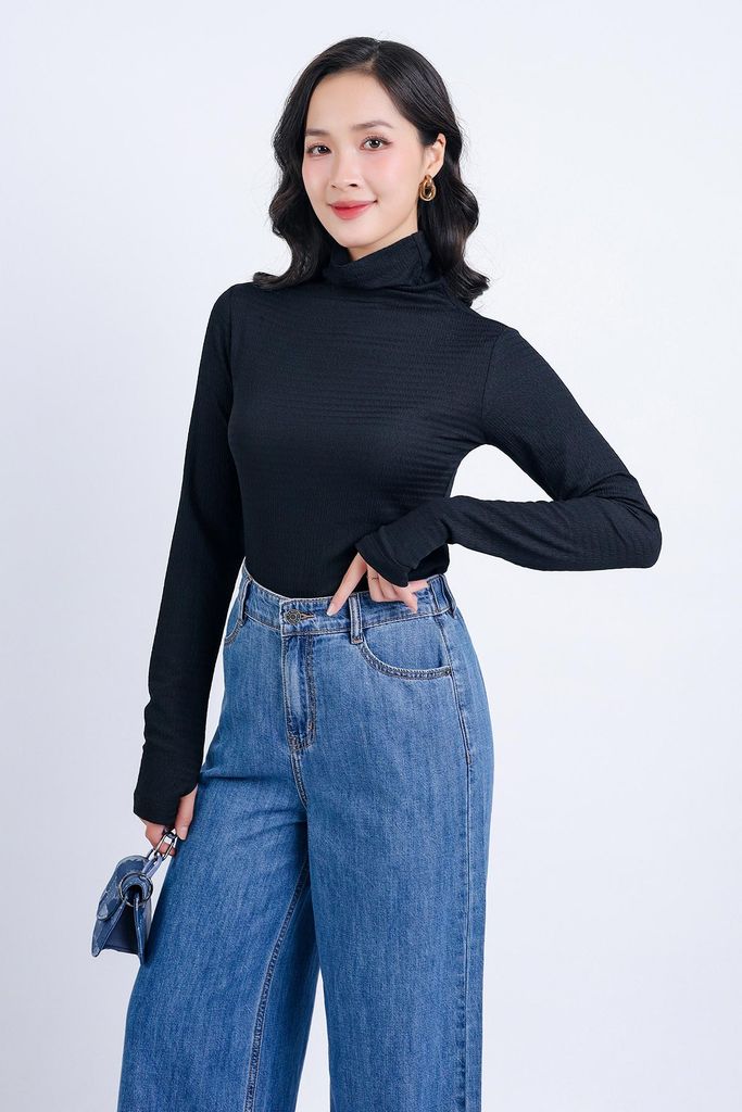 FAT7380 - Áo giữ nhiệt cao cấp vải thô chun dáng ôm cổ lọ dài tay - PANTIO