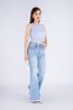 FQB168 - Quần jean cao cấp vải denim dáng loe ống vẩy gấu rút tua rua tạo kiểu - PANTIO