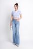FAT7411 - Áo thun dạo phố vải len dáng croptop cổ đức phối vải thô tạo kiểu - PANTIO