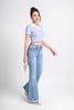 FAT7411 - Áo thun dạo phố vải len dáng croptop cổ đức phối vải thô tạo kiểu - PANTIO