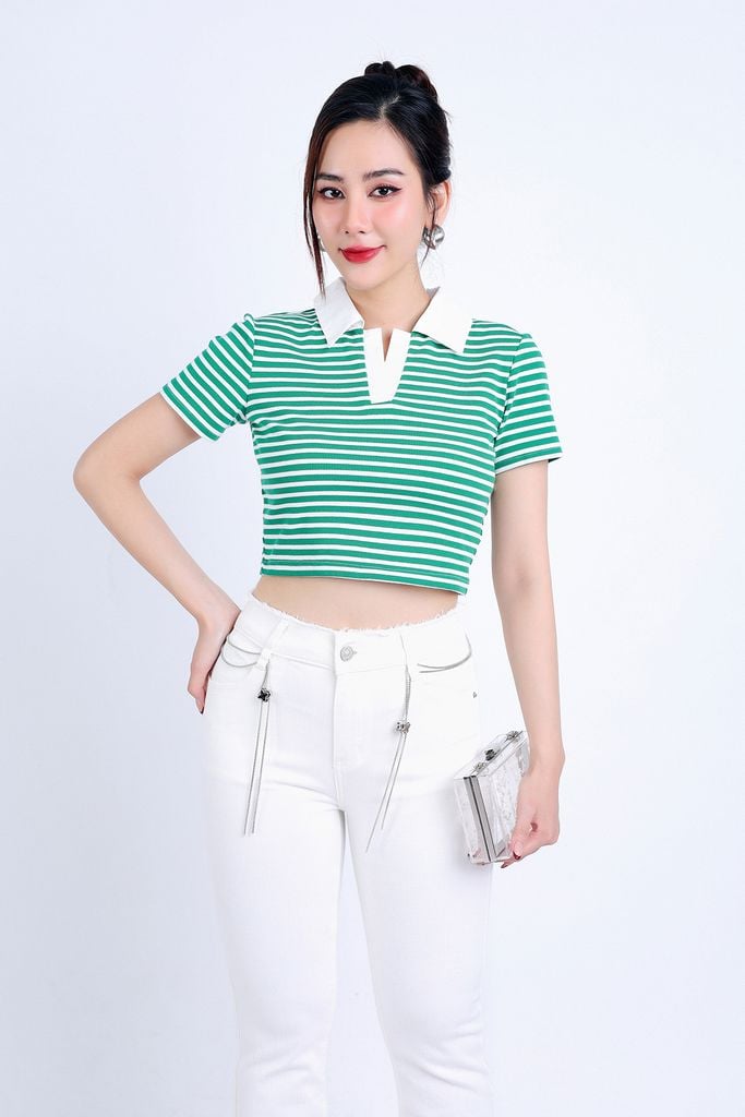 FQB160 - Quần Jean cao cấp vải Denim dáng loe ống vẩy kèm dây xích tạo kiểu - PANTIO
