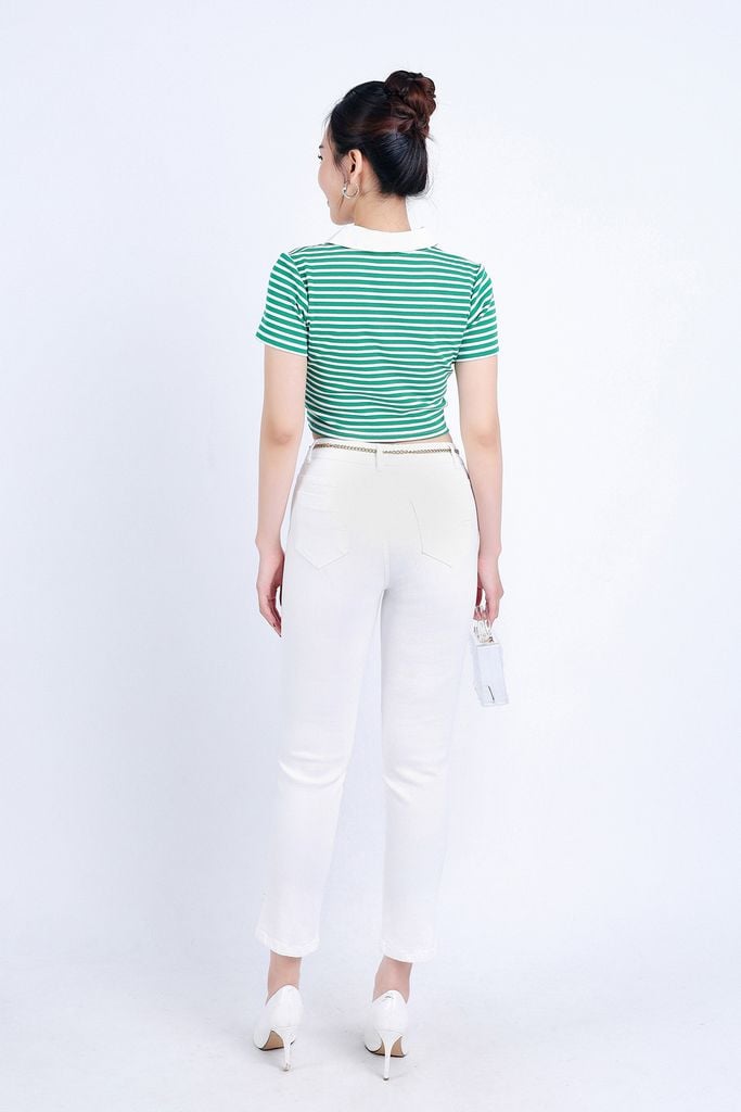 FQB166 - Quần Jean cao cấp vải Denim dáng ôm gấu xẻ kèm dây xích tạo kiểu - PANTIO