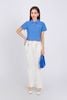 FAT7427 - Áo thun cotton dáng croptop cổ đức ngực áo thêu hoạ tiết thời trang - PANTIO
