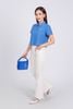 FAT7427 - Áo thun cotton dáng croptop cổ đức ngực áo thêu hoạ tiết thời trang - PANTIO