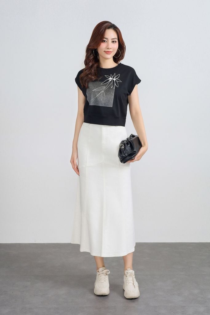 FAT7507 - Áo thun cao cấp vải cotton dáng croptop cổ tròn tay chờm thân áo in hoạ tiết thời trang - PANTIO