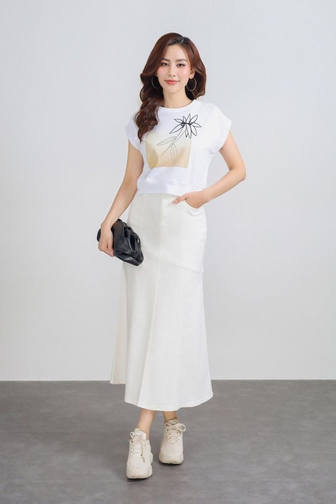 FAT7507 - Áo thun cao cấp vải cotton dáng croptop cổ tròn tay chờm thân áo in hoạ tiết thời trang - PANTIO