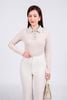 FAT9397 - Áo dệt kim vải len cao cấp dáng ôm co giãn cổ đức phối vải dạ đính khuy đá thời trang - PANTIO