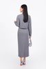 FAT9401 - Áo kiểu công sở vải nhung dáng lửng cổ cao tay dài thời trang - PANTIO