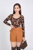FQN7369 - Quần short dạo phố vải thô dày thân trước phối vạt chéo thời trang - PANTIO