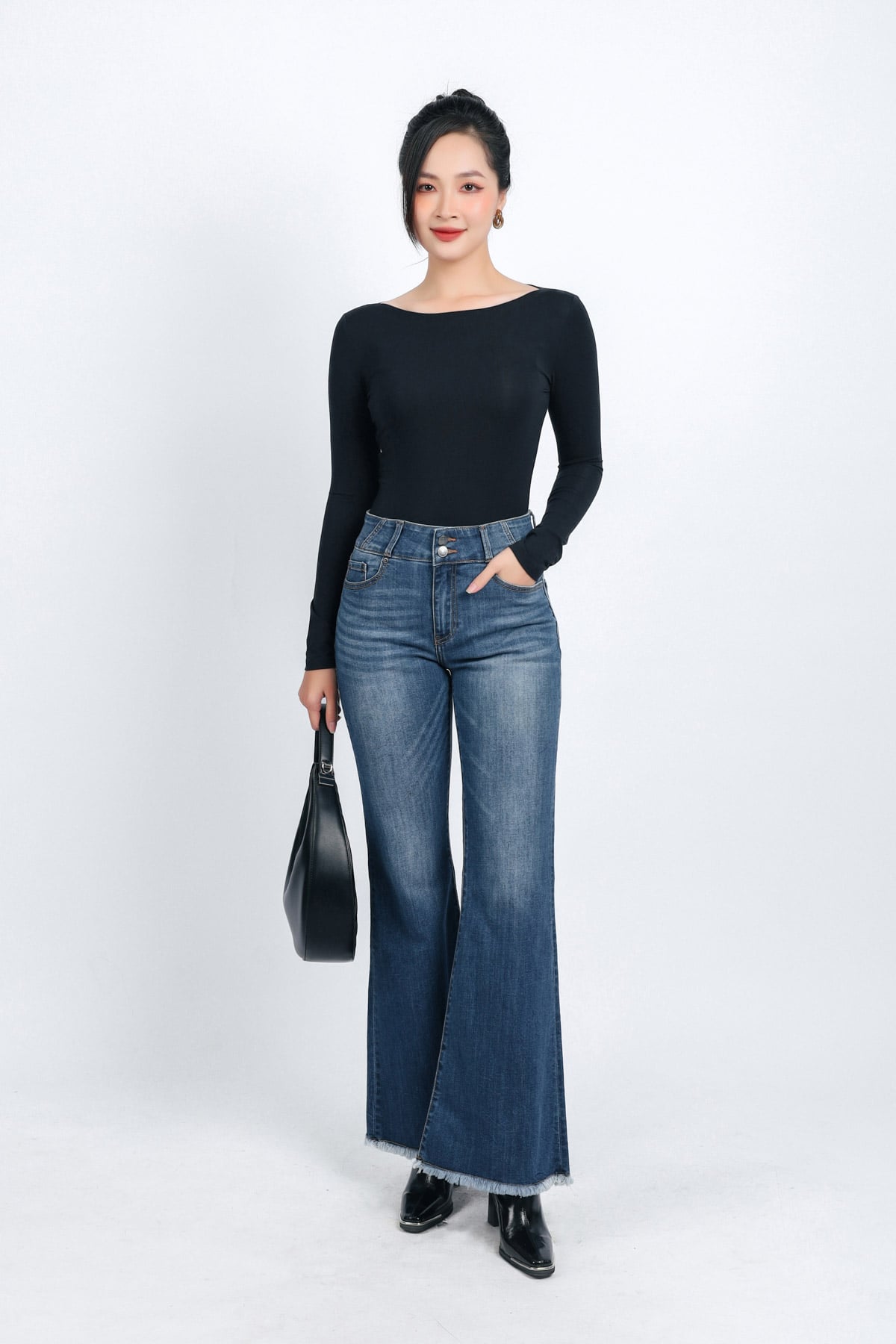 FAT9411 - Áo thun cotton dáng ôm cổ thuyền tay dài - PANTIO