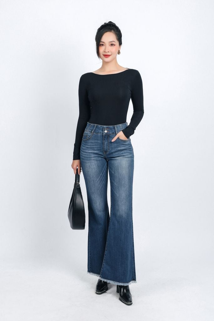 FAT9411 - Áo thun cotton dáng ôm cổ thuyền tay dài - PANTIO