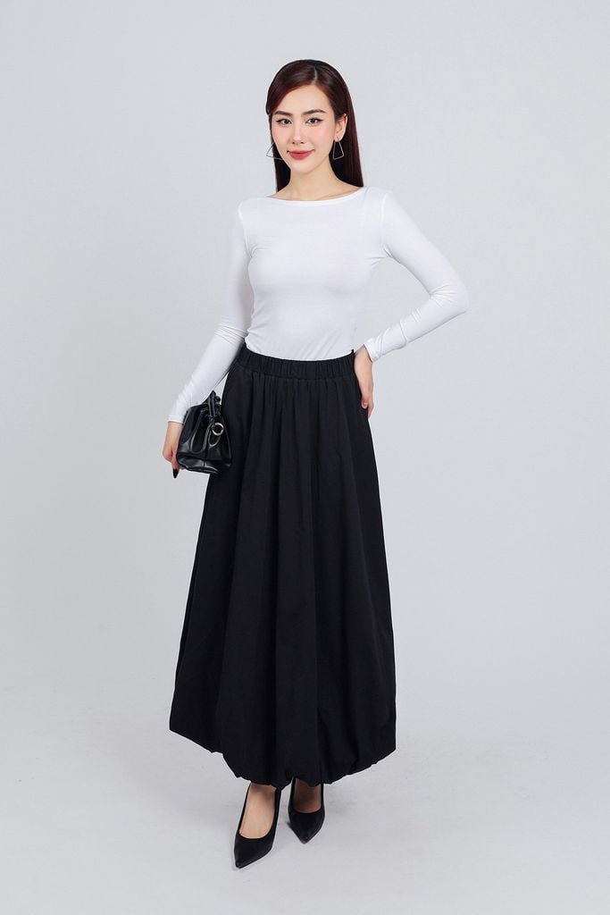 FAT9411 - Áo thun cotton dáng ôm cổ thuyền tay dài - PANTIO