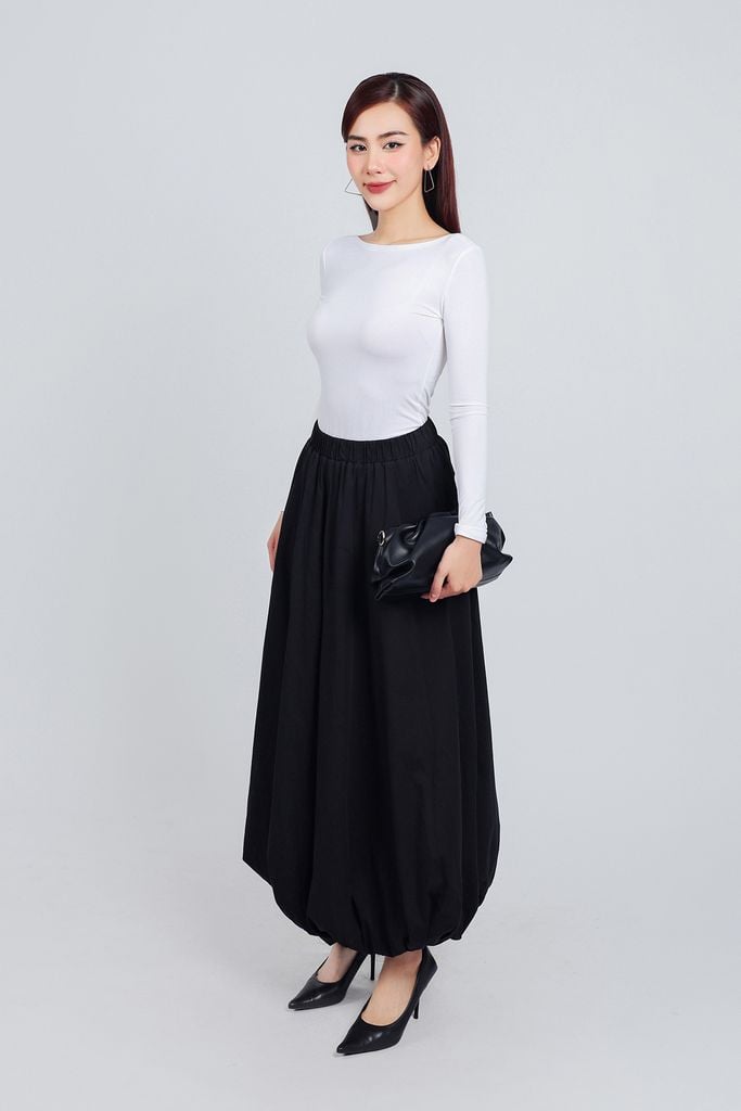 FAT9411 - Áo thun cotton dáng ôm cổ thuyền tay dài - PANTIO