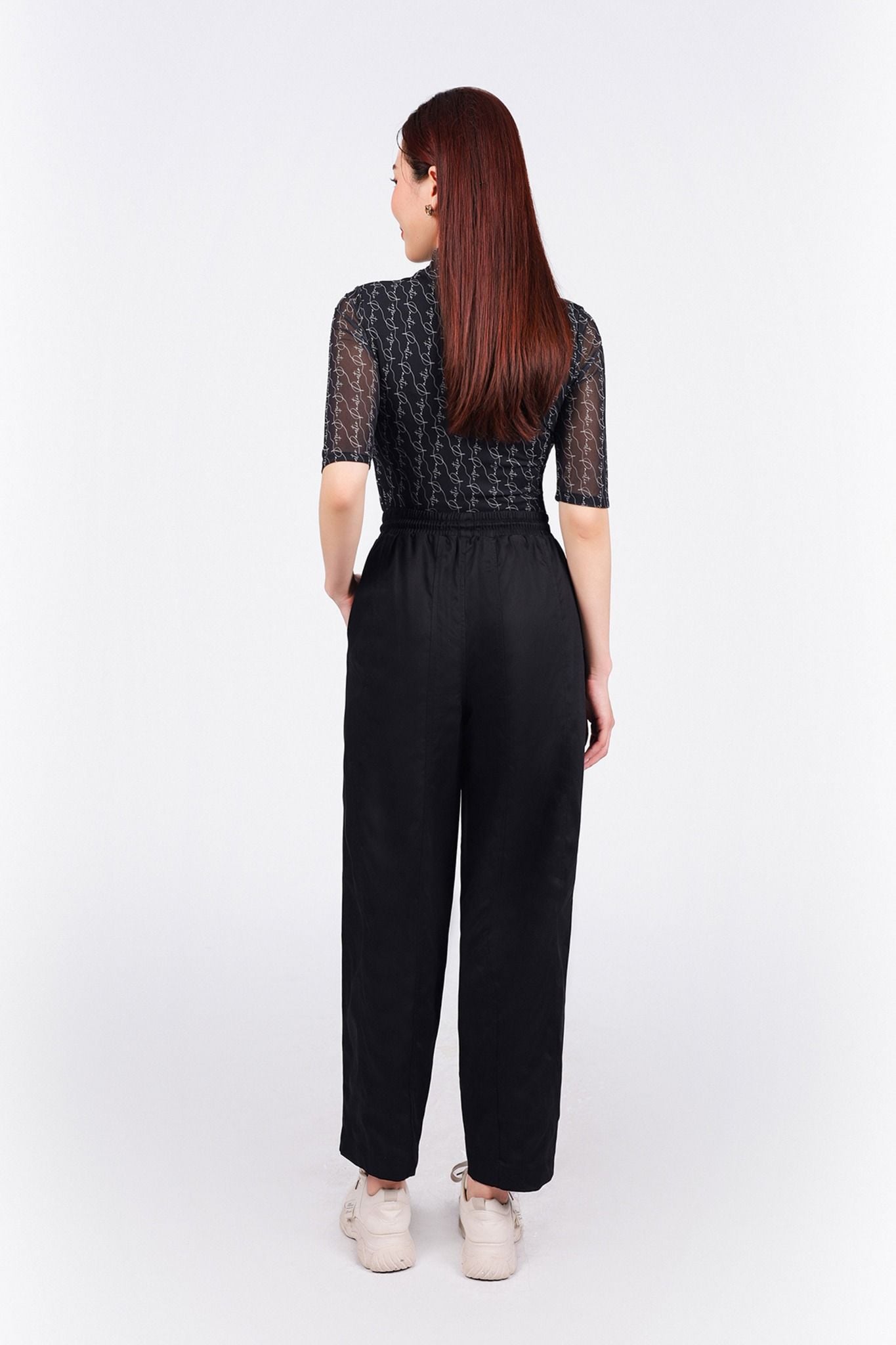 FQD51151 - Quần dài dạo phố vải kaki dáng bomber cạp chun co giãn phối dây nơ tạo kiểu - PANTIO