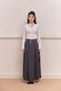 FJD91268 - Chân váy dáng xòe, khóa thân sau, cạp rời trễ, túi sườn, phối rún kẹp vào cạp - JAN.