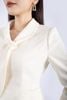 FAV7919 - Áo kiểu nữ công sở vải dạ dáng ôm cổ tròn bẻ tạo kiểu khóa thân sau - PANTIO