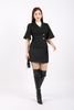 FAV9930 - Áo vest nữ dạo phố vải dạ dáng ôm có lót vải lụa gió cổ hai ve cài cúc lệch tay xẻ tạo kiểu - PANTIO