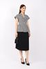 FAV9941 - Áo vest nữ công sở vải dạ dáng ôm có lót vải lụa gió cổ hai ve tay ngắn xếp nhún hai bên hông tạo kiểu - PANTIO