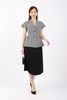 FAV9941 - Áo vest nữ công sở vải dạ dáng ôm có lót vải lụa gió cổ hai ve tay ngắn xếp nhún hai bên hông tạo kiểu - PANTIO