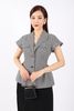 FAV9941 - Áo vest nữ công sở vải dạ dáng ôm có lót vải lụa gió cổ hai ve tay ngắn xếp nhún hai bên hông tạo kiểu - PANTIO